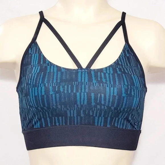 SMALL Champion C9 N9537 Strappy Wire Free Sports Bra Green & Black New withOUT T - Picture 1 of 4